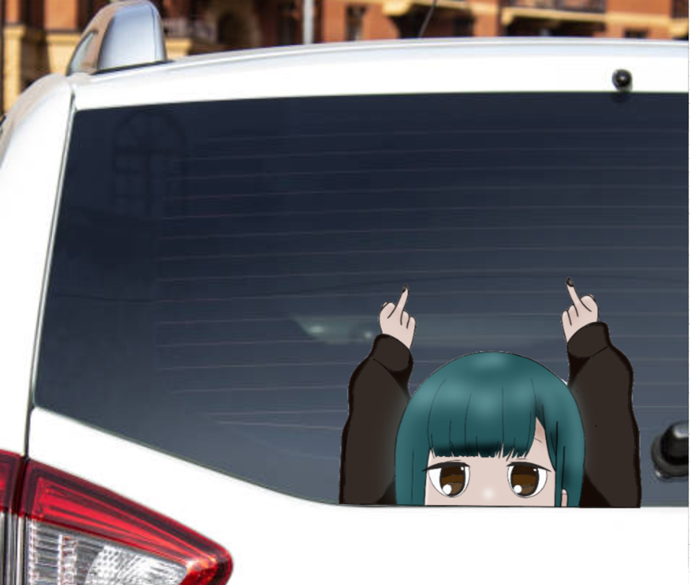 Custom Anime Middle Finger Bumper Sticker